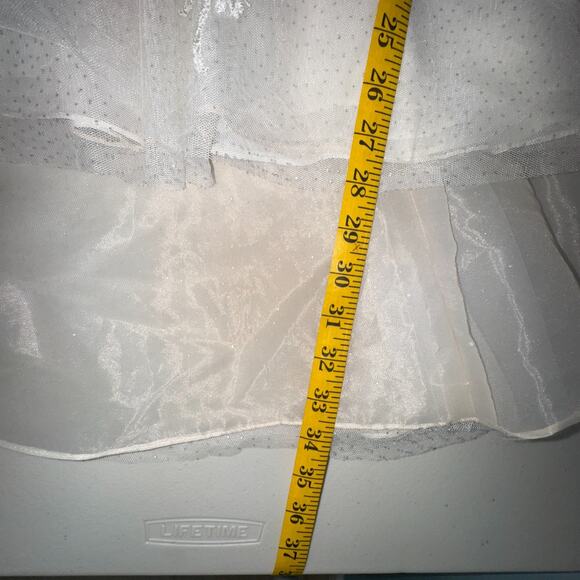 David Bridal DB Girl 2T Dress Lace Embroidered Rhinestone Beaded Wedding Formal - Picture 10 of 16